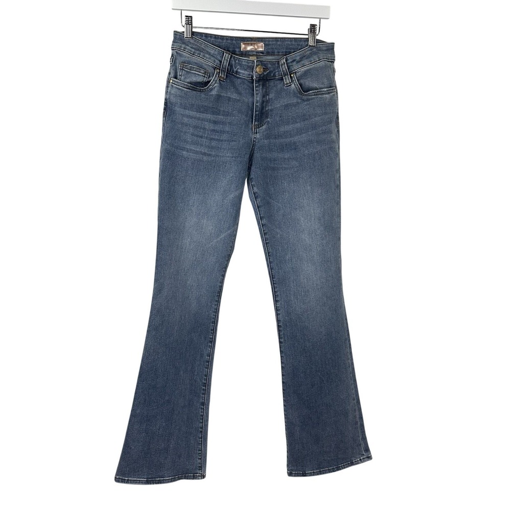 KUT from the Kloth Jeans Blue Natalie Flare Mid Rise Medium Wash Denim Women's 6